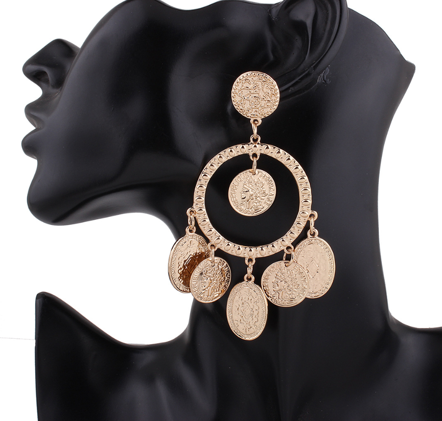 Glamour Gold Statement Earrings