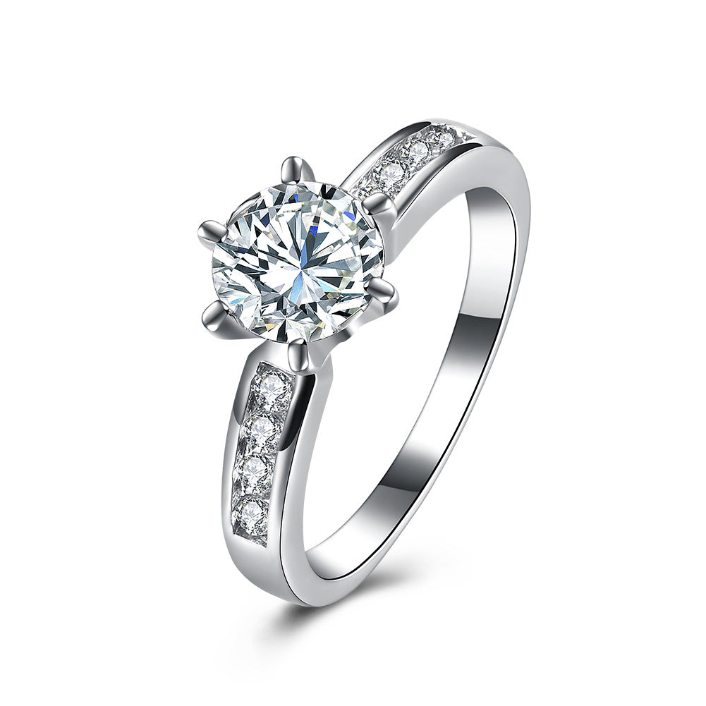 Elegant Platinum Moissanite Ring