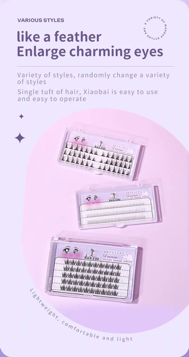 Anime Style Natural Cluster Lashes