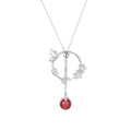 Coral Bead Geometric Necklace