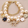 Elegant Pearl Floral Bracelet