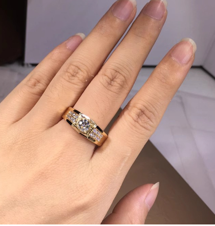 Elegant Geometric Gold plated Ring