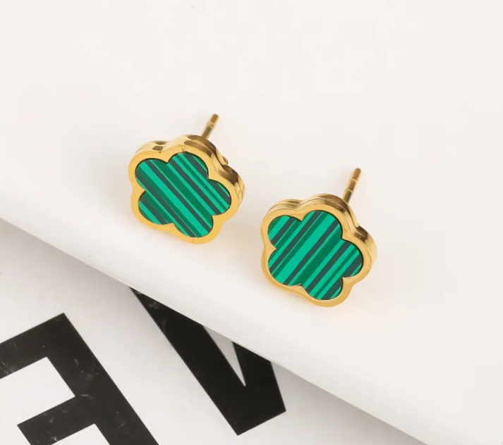 Leaf Motif Steel Jewelry Trio