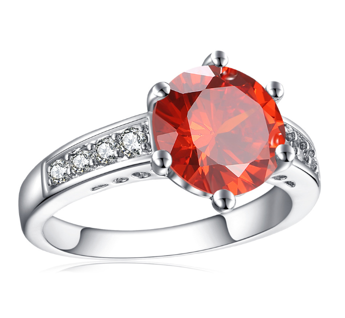 Elegant Platinum Moissanite Ring