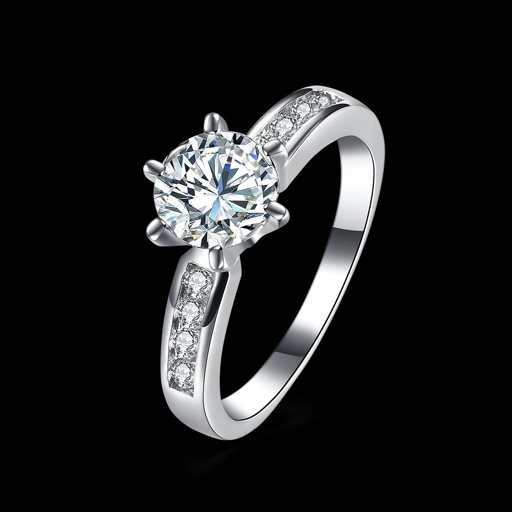 Elegant Platinum Moissanite Ring