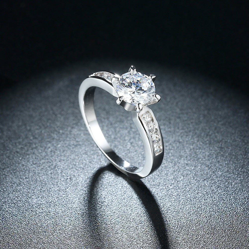 Elegant Platinum Moissanite Ring