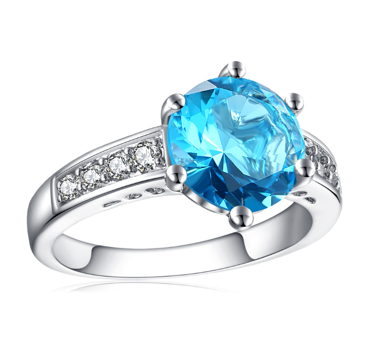 Elegant Platinum Moissanite Ring