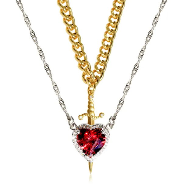 Gothic Love Dagger Necklace
