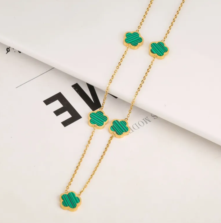 Leaf Motif Steel Jewelry Trio