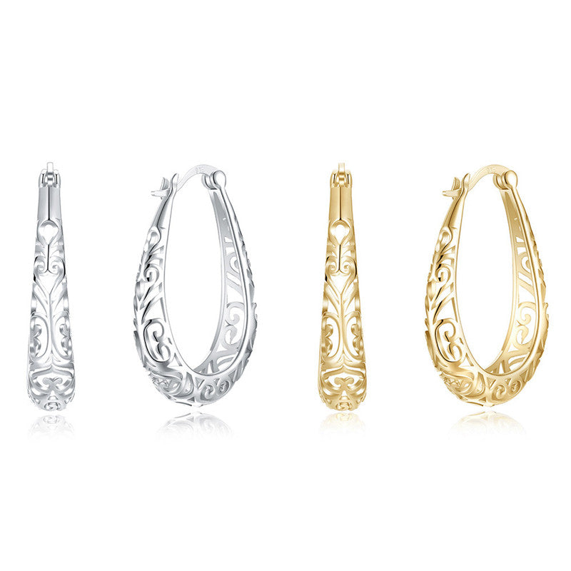 Elegant S925 Hollow Silver Earrings