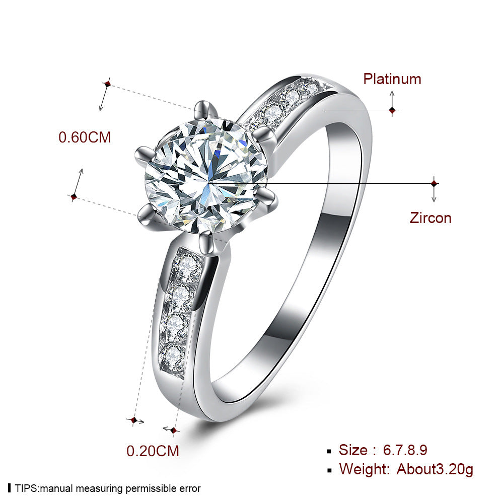 Elegant Platinum Moissanite Ring