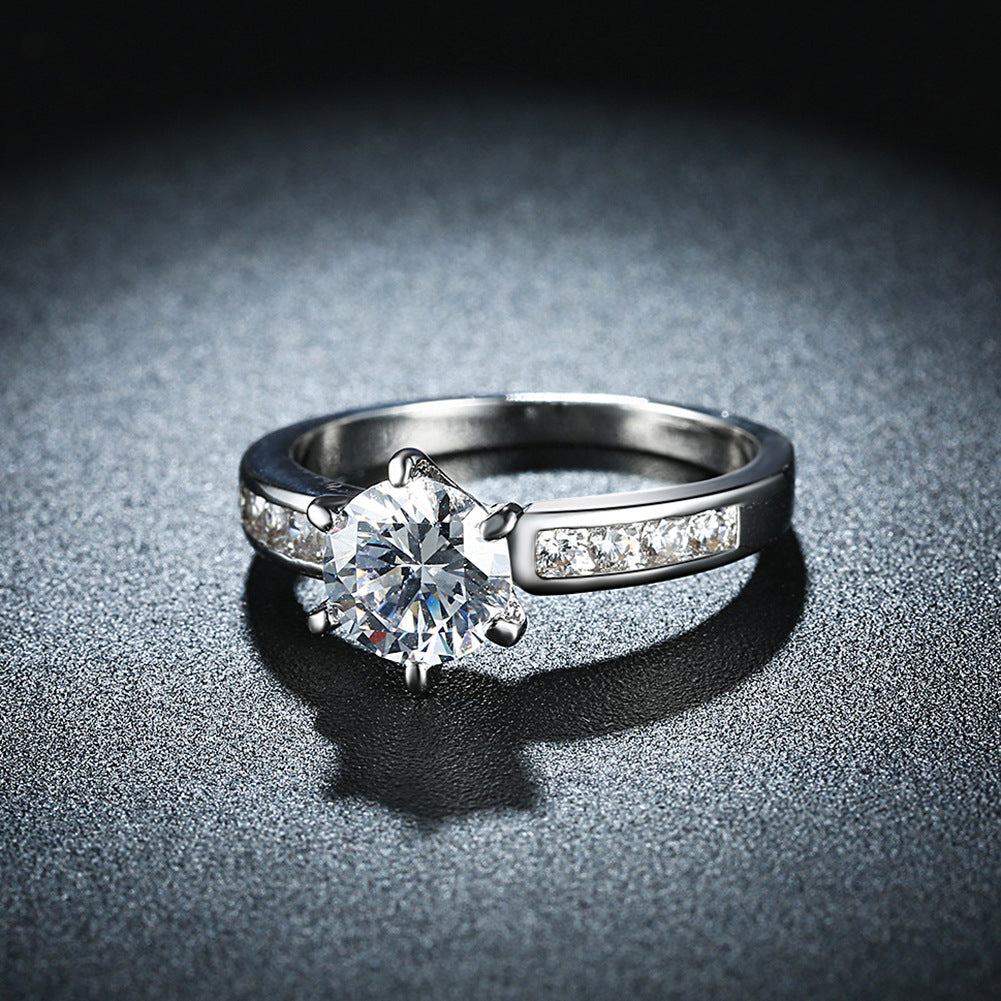 Elegant Platinum Moissanite Ring