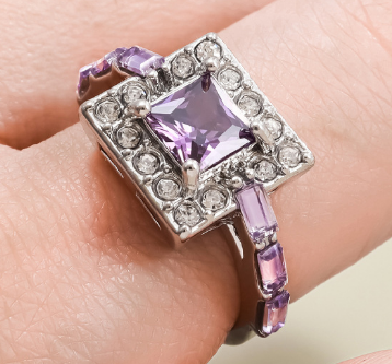 Luxury Square Diamond Statement Ring