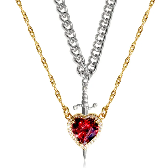 Gothic Love Dagger Necklace