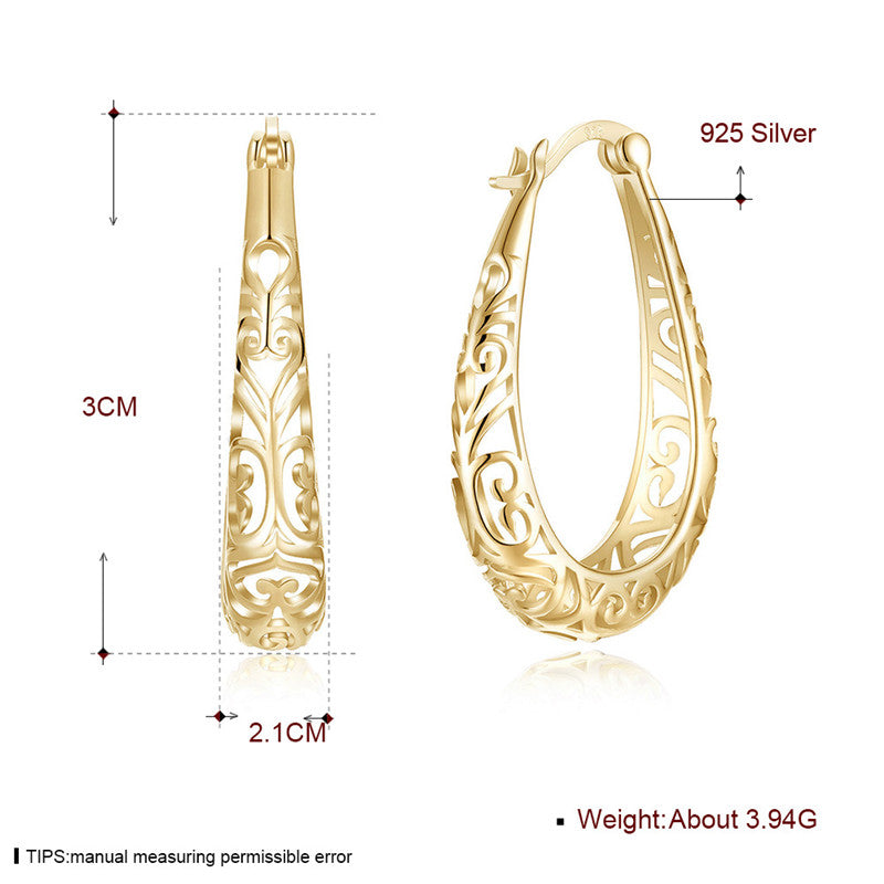 Elegant S925 Hollow Silver Earrings