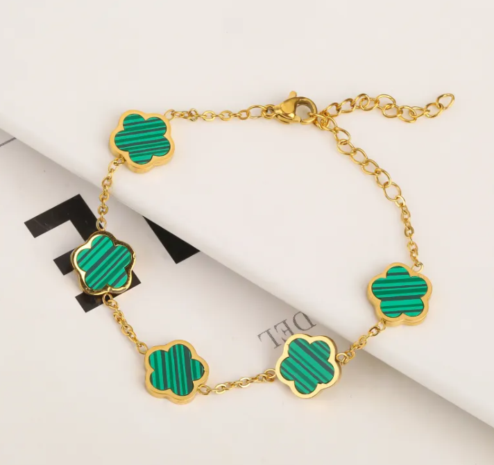 Leaf Motif Steel Jewelry Trio