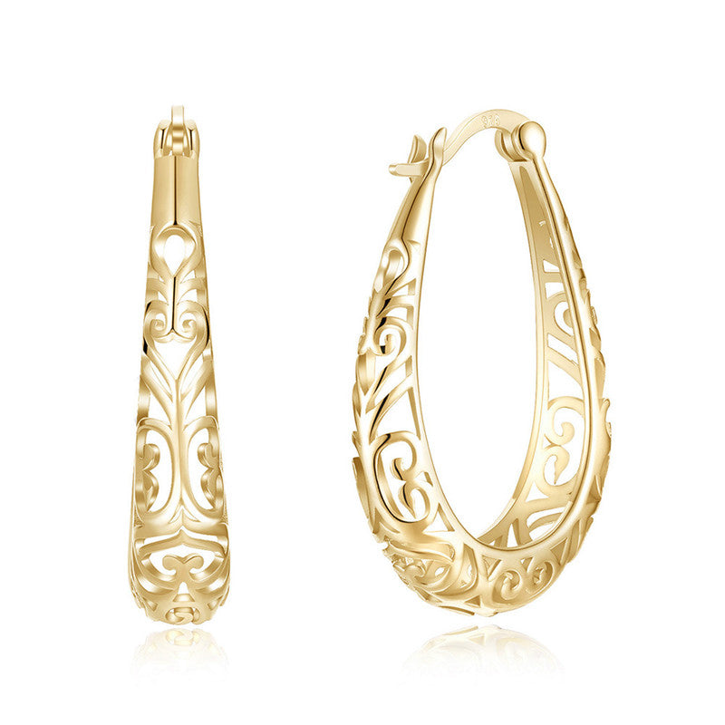 Elegant S925 Hollow Silver Earrings