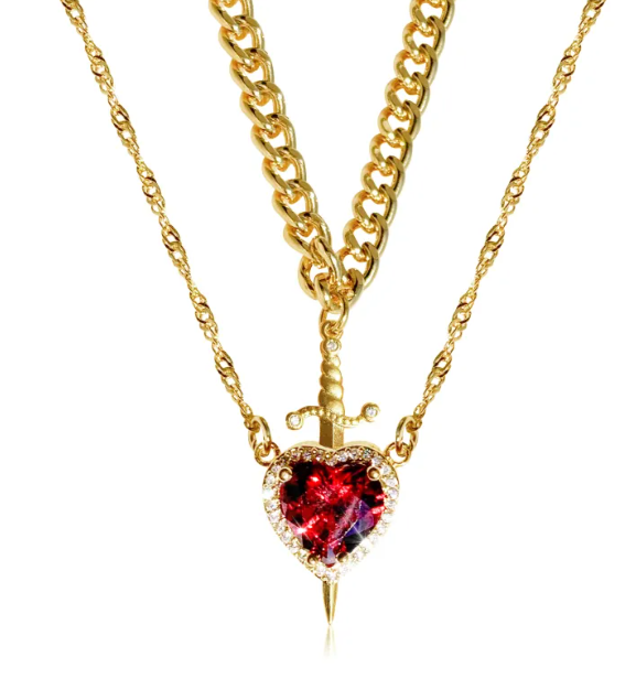 Gothic Love Dagger Necklace