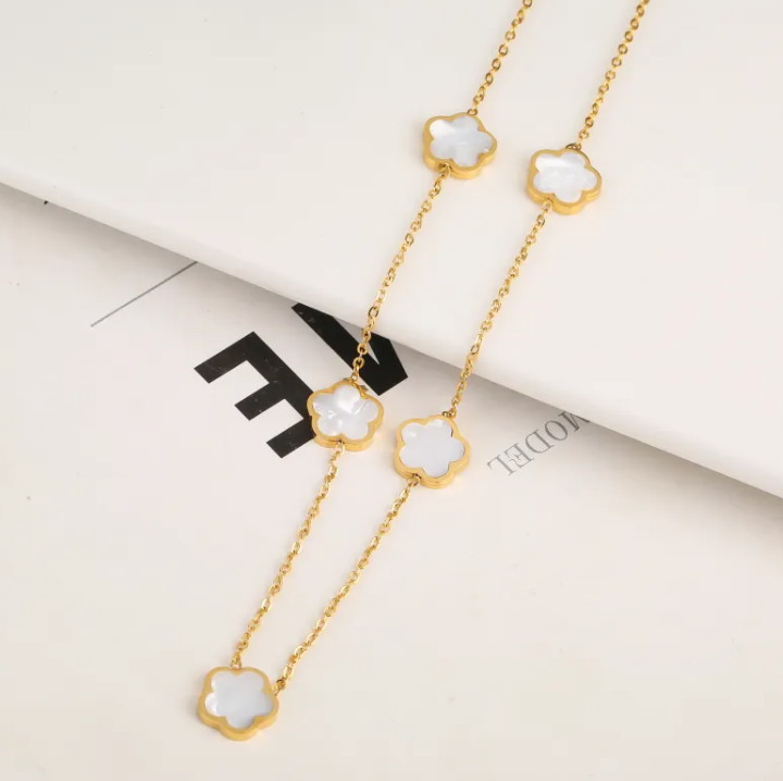 Leaf Motif Steel Jewelry Trio