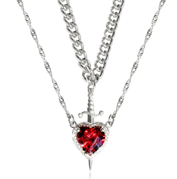 Gothic Love Dagger Necklace
